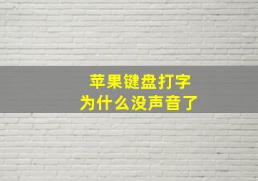 苹果键盘打字为什么没声音了