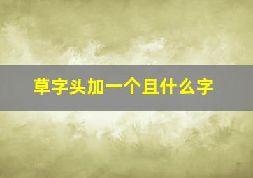 草字头加一个且什么字