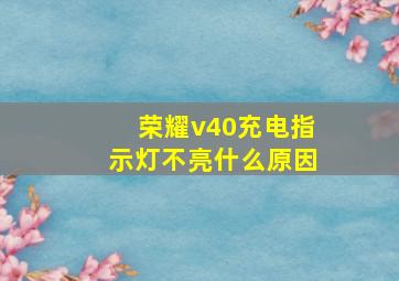 荣耀v40充电指示灯不亮什么原因