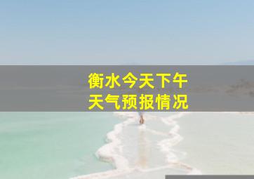 衡水今天下午天气预报情况