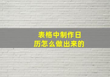 表格中制作日历怎么做出来的