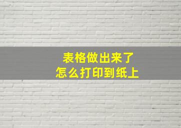 表格做出来了怎么打印到纸上