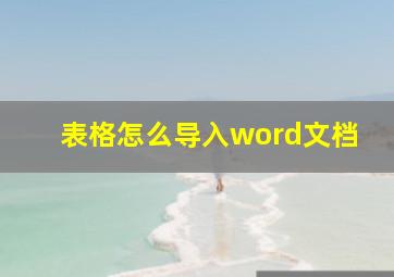 表格怎么导入word文档