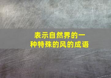 表示自然界的一种特殊的风的成语