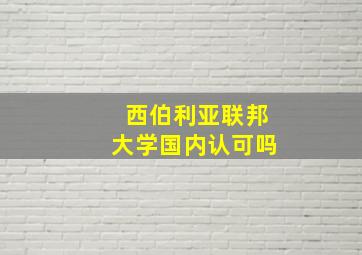 西伯利亚联邦大学国内认可吗