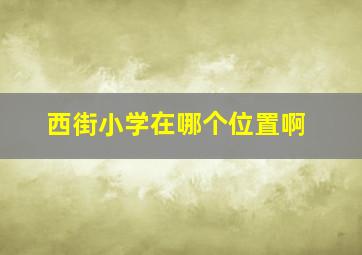 西街小学在哪个位置啊