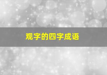 观字的四字成语