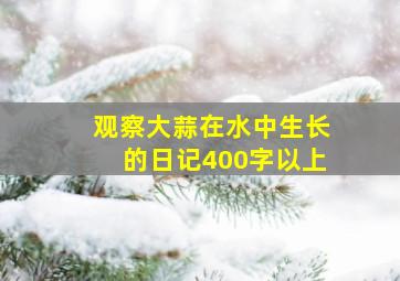 观察大蒜在水中生长的日记400字以上