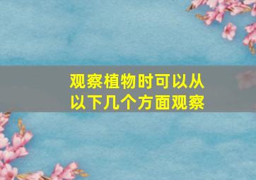 观察植物时可以从以下几个方面观察