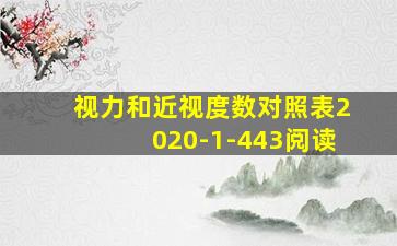 视力和近视度数对照表2020-1-443阅读