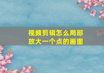 视频剪辑怎么局部放大一个点的画面