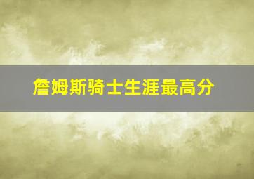 詹姆斯骑士生涯最高分