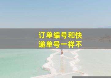 订单编号和快递单号一样不