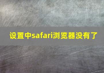 设置中safari浏览器没有了