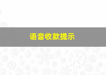 语音收款提示