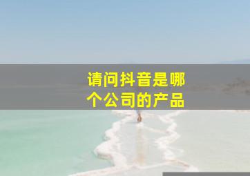 请问抖音是哪个公司的产品