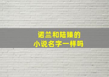 诺兰和陆臻的小说名字一样吗