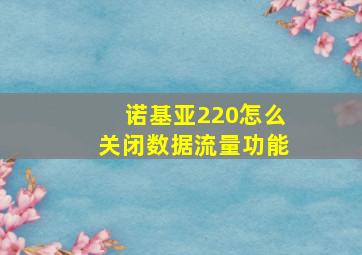 诺基亚220怎么关闭数据流量功能