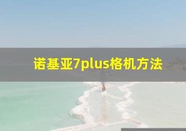 诺基亚7plus格机方法