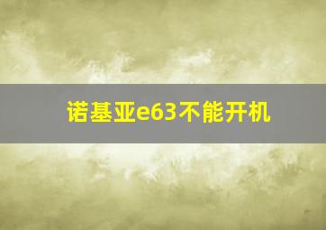 诺基亚e63不能开机