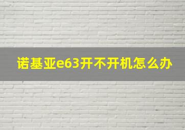 诺基亚e63开不开机怎么办