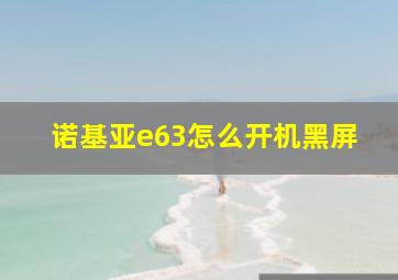 诺基亚e63怎么开机黑屏