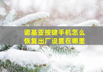 诺基亚按键手机怎么恢复出厂设置在哪里