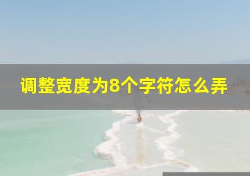 调整宽度为8个字符怎么弄