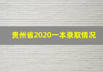 贵州省2020一本录取情况