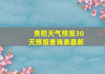 贵阳天气预报30天预报查询表最新