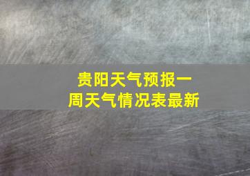 贵阳天气预报一周天气情况表最新