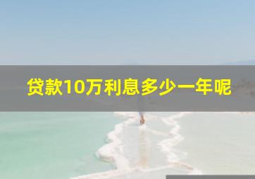 贷款10万利息多少一年呢