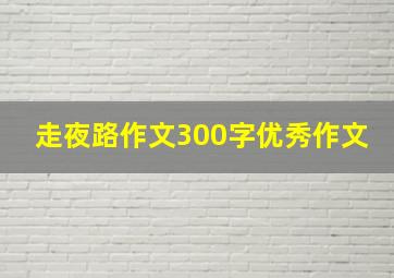 走夜路作文300字优秀作文