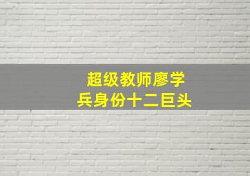 超级教师廖学兵身份十二巨头