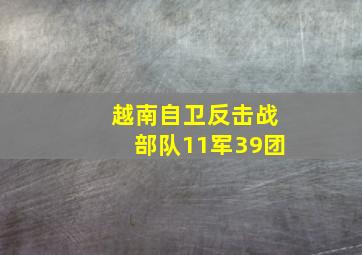 越南自卫反击战部队11军39团