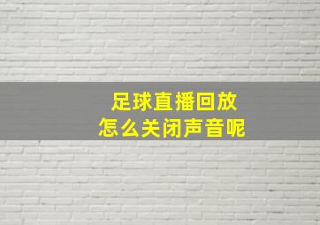 足球直播回放怎么关闭声音呢