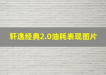 轩逸经典2.0油耗表现图片