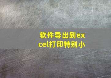 软件导出到excel打印特别小