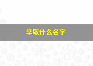 辛取什么名字