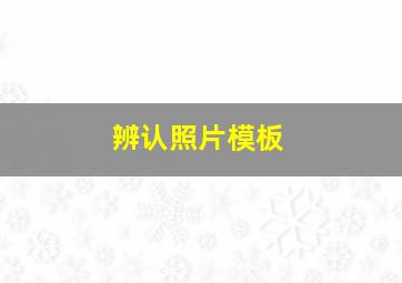 辨认照片模板