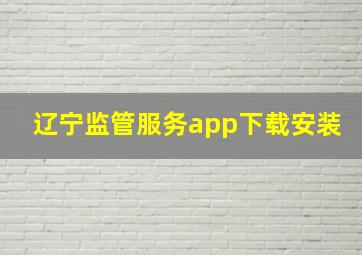 辽宁监管服务app下载安装