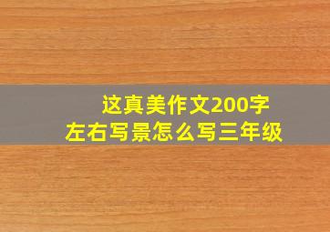 这真美作文200字左右写景怎么写三年级