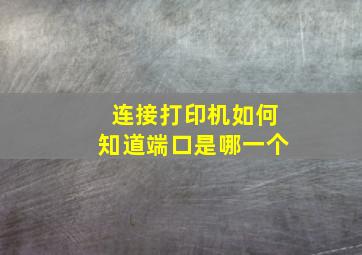 连接打印机如何知道端口是哪一个