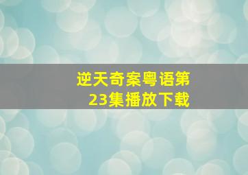 逆天奇案粤语第23集播放下载