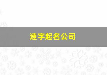 速字起名公司