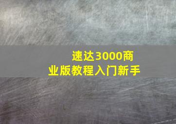 速达3000商业版教程入门新手