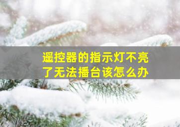 遥控器的指示灯不亮了无法播台该怎么办