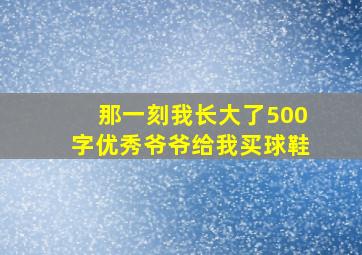 那一刻我长大了500字优秀爷爷给我买球鞋