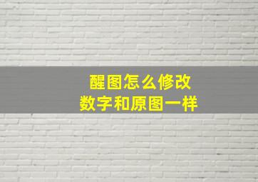 醒图怎么修改数字和原图一样