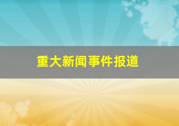 重大新闻事件报道